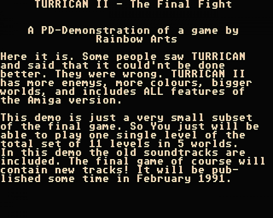 Turrican II: The Final Fight [Preview]