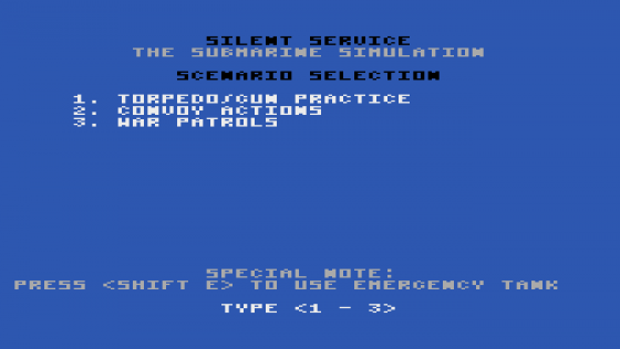 Silent Service Screenshot 7 (Atari XE/XL)