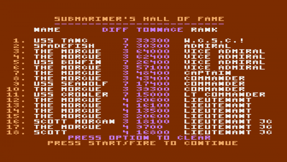 Silent Service Screenshot 8 (Atari XE/XL)