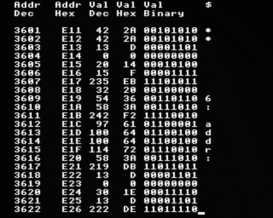 Memory Display Utility