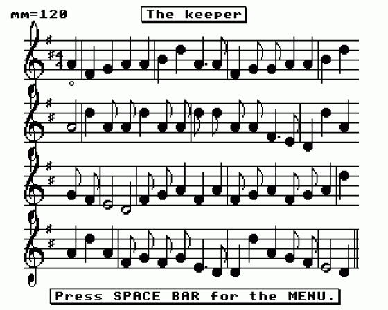 Music Master Screenshot 10 (BBC Model B)