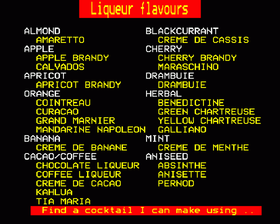 The Complete Cocktail Maker Screenshot 6 (BBC Model B)