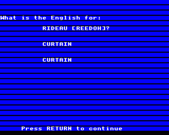 Linkword French Screenshot 6 (BBC Model B)