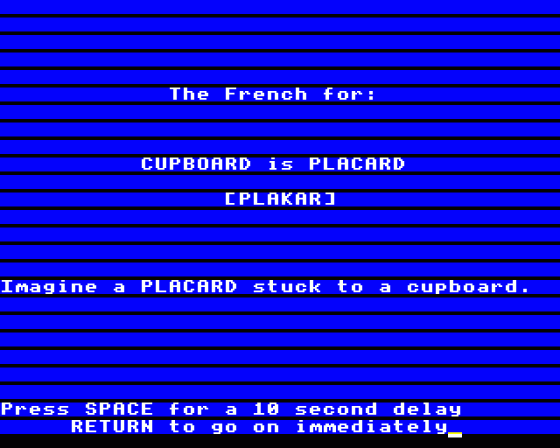 Linkword French Screenshot 8 (BBC Model B)