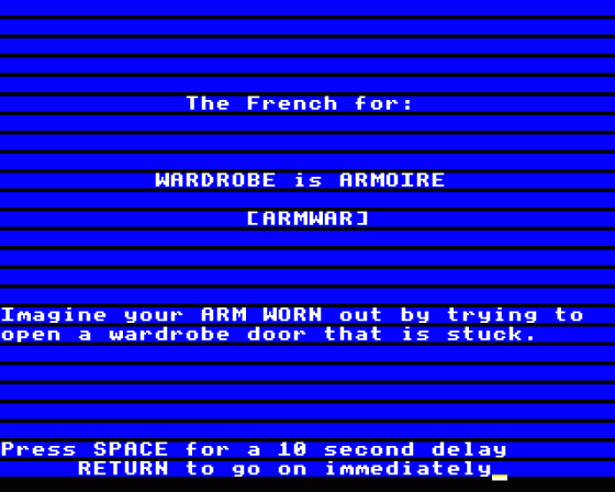 Linkword French Screenshot 9 (BBC Model B)