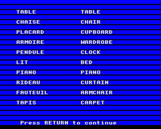 Linkword French Screenshot 10 (BBC Model B)