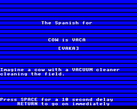 Linkword Spanish Screenshot 6 (BBC Model B)