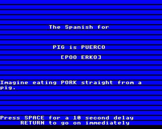 Linkword Spanish Screenshot 9 (BBC Model B)