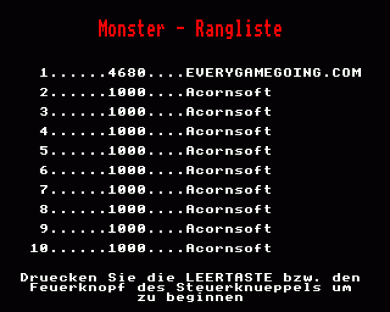 Monsters Screenshot 12 (BBC Model B)