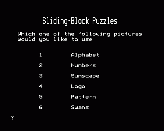 Sliding Block Puzzles Screenshot 9 (BBC Model B)