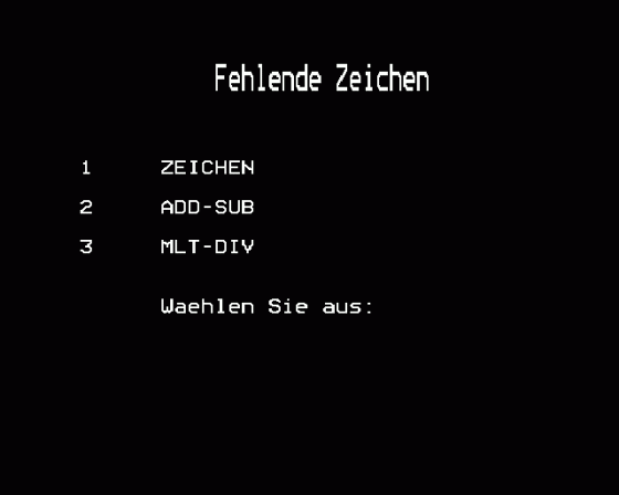 Fehlende Zeichen