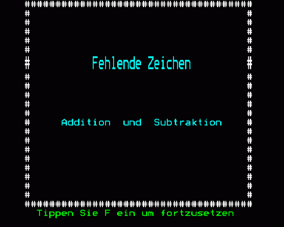 Fehlende Zeichen Screenshot 16 (BBC Model B)