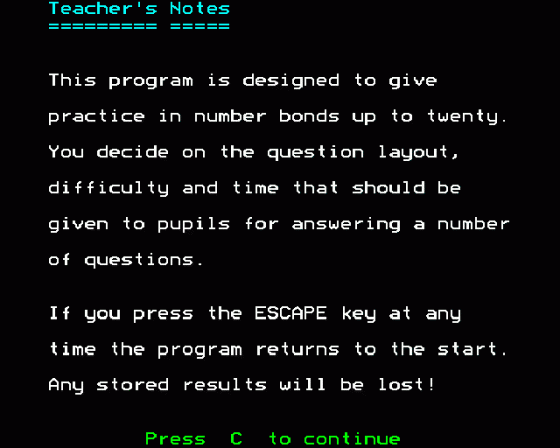 Number Balance Screenshot 7 (BBC Model B)