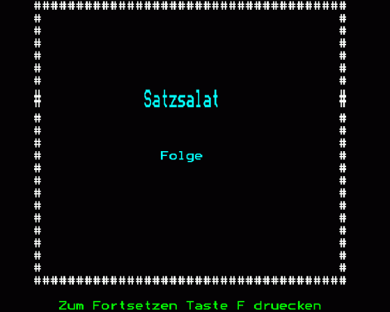 Satzsalat Screenshot 10 (BBC Model B)