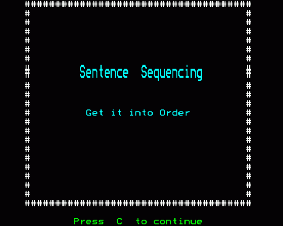 Sentence Sequencing