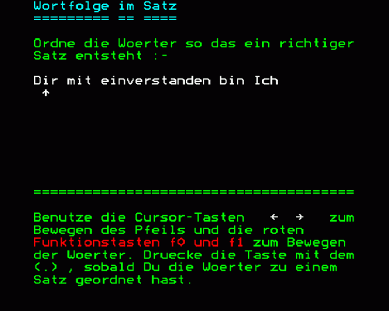 Wortsalat Screenshot 7 (BBC Model B)
