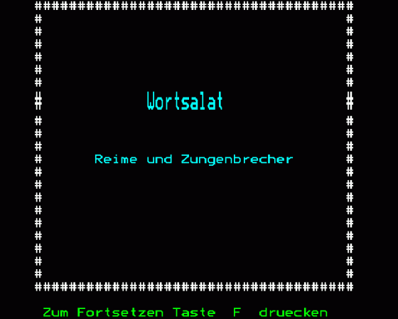 Wortsalat Screenshot 12 (BBC Model B)