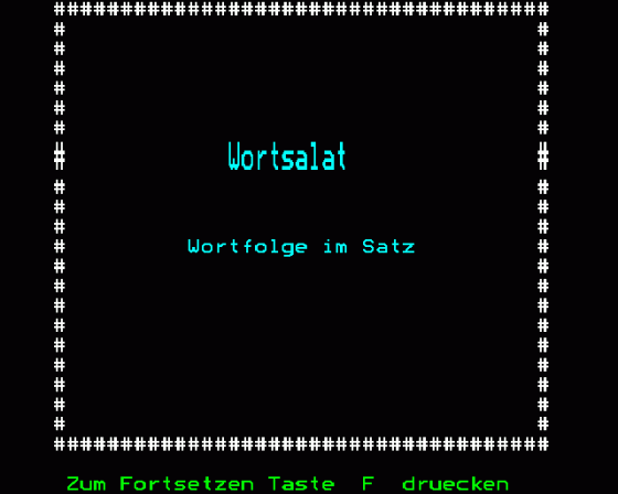 Wortsalat Screenshot 13 (BBC Model B)