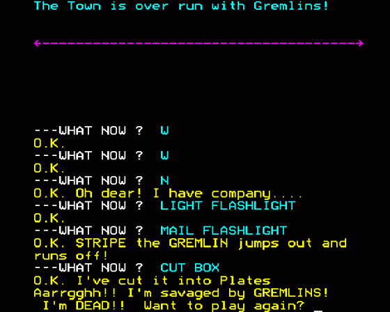 Gremlins: The Adventure Screenshot 10 (BBC Model B)