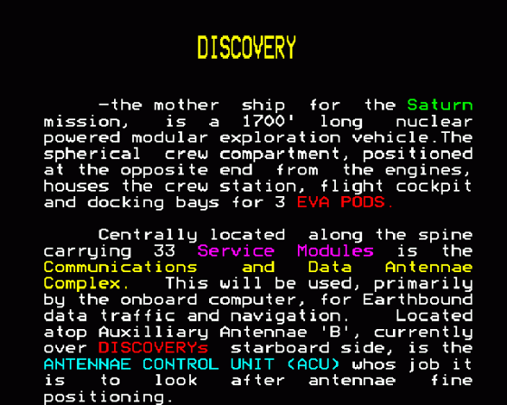 Starship Discovery Screenshot 18 (BBC Model B)