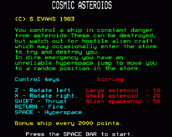 Cosmic Asteroids