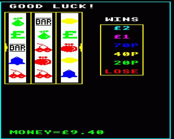 Fruit Machine Screenshot 8 (BBC Model B)