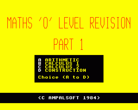 Maths 'O' Level Revision Part 1