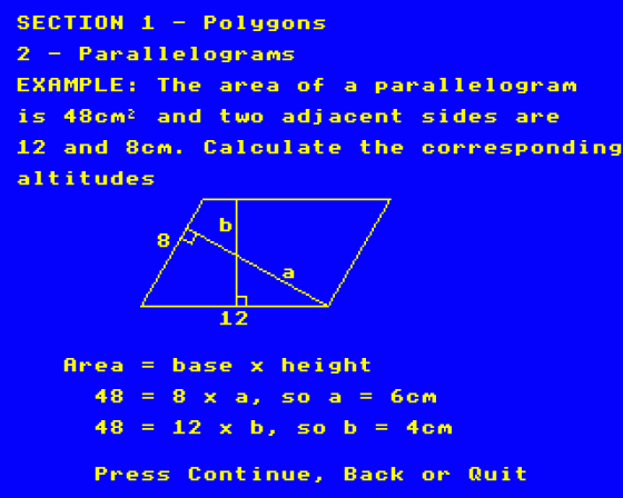 Maths 'O' Level Revision Part 1 Screenshot 5 (BBC Model B)