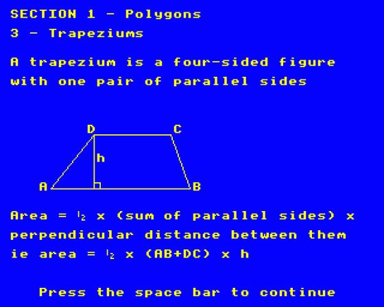 Maths 'O' Level Revision Part 1 Screenshot 6 (BBC Model B)