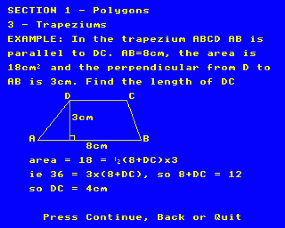 Maths 'O' Level Revision Part 1 Screenshot 7 (BBC Model B)