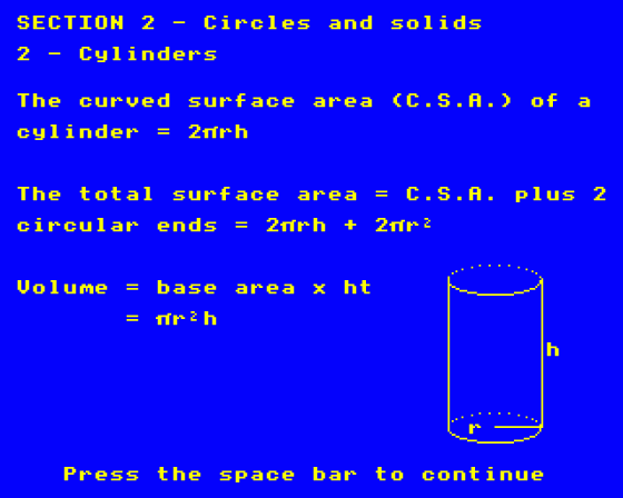 Maths 'O' Level Revision Part 1 Screenshot 13 (BBC Model B)