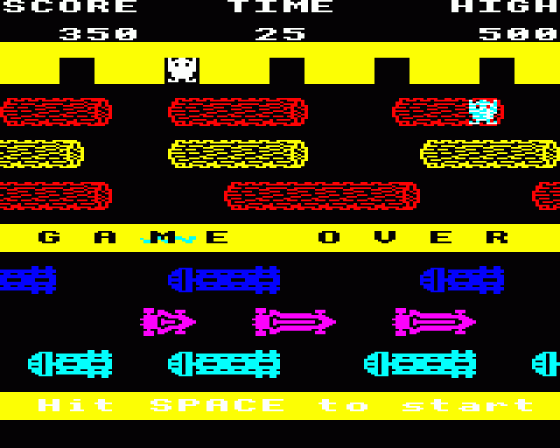 Frogger Screenshot 8 (BBC Model B)