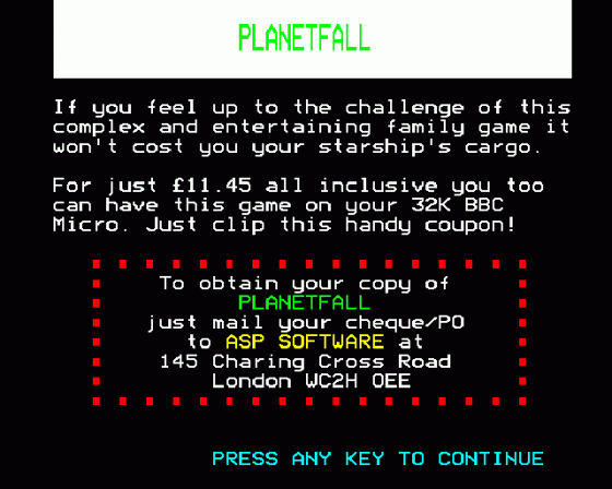 Planetfall Ad