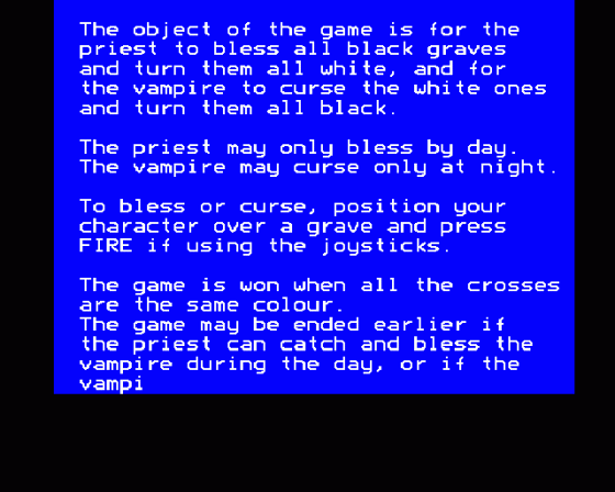 Vampire Screenshot 5 (BBC Model B)