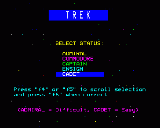 Trek Screenshot 8 (BBC Model B)