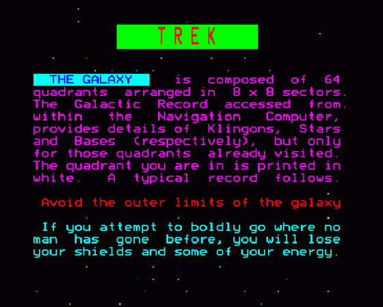 Trek Screenshot 12 (BBC Model B)