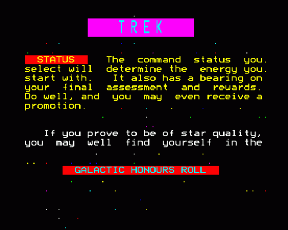 Trek Screenshot 14 (BBC Model B)