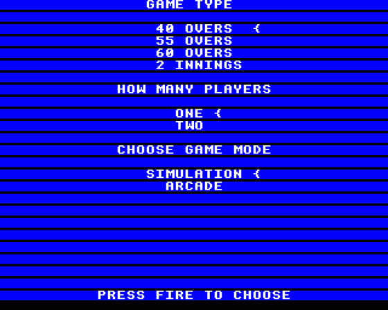 Graham Gooch's Test Cricket Screenshot 7 (BBC Model B)