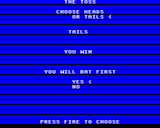 Graham Gooch's Test Cricket Screenshot 8 (BBC Model B)