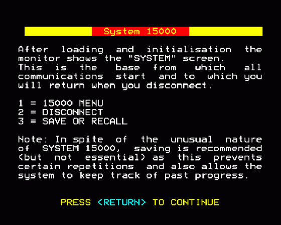 System 15000 Screenshot 8 (BBC Model B)