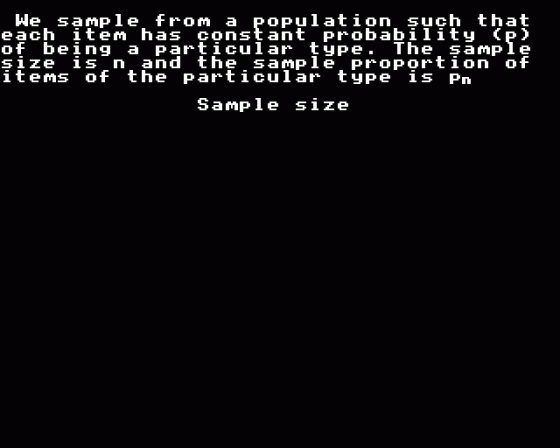 A Level Statistics Screenshot 5 (BBC Model B)