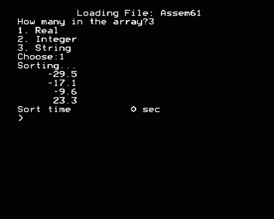 Practical Assembler: Sorting With CALL