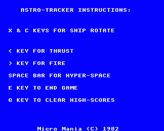 Astro Tracker Screenshot 11 (BBC Model B)