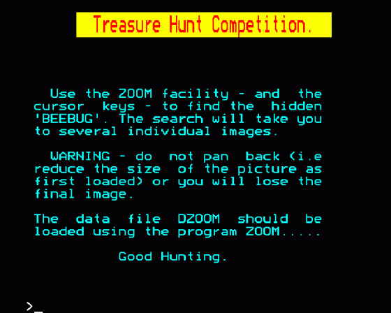 Data For Zoom Treasure Hunt