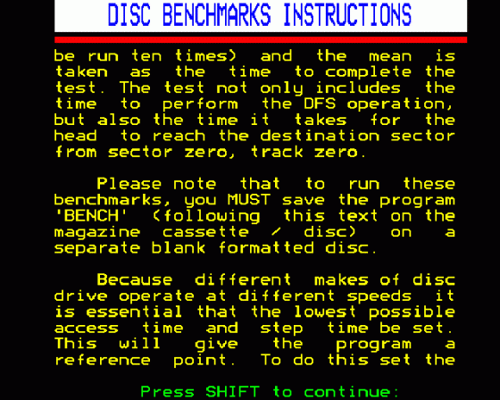 Disc Benchmark Text