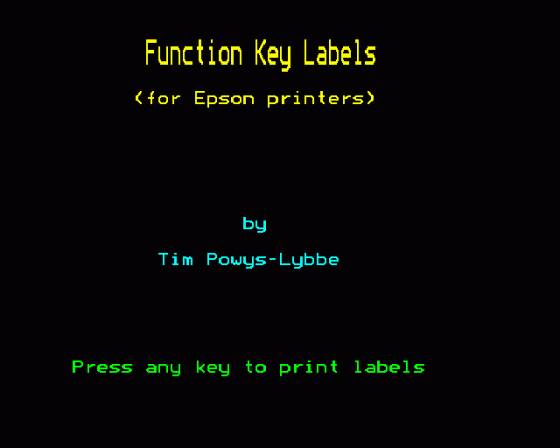 Function Key Labels