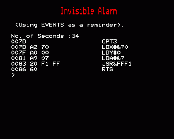 Invisible Alarm