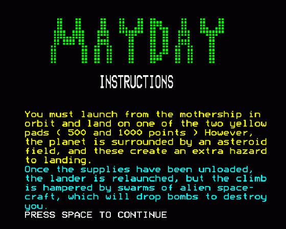 Mayday Screenshot 10 (BBC Model B)
