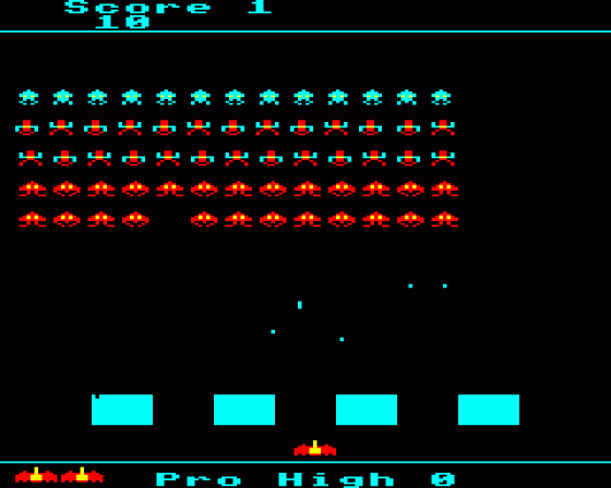 Space Invaders Screenshot 8 (BBC Model B)