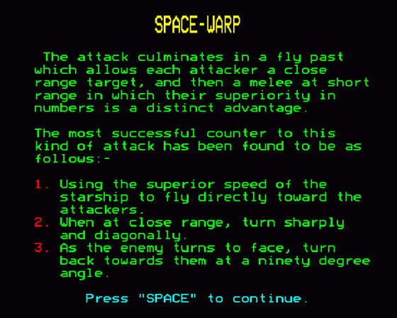 Spacewarp Screenshot 23 (BBC Model B)